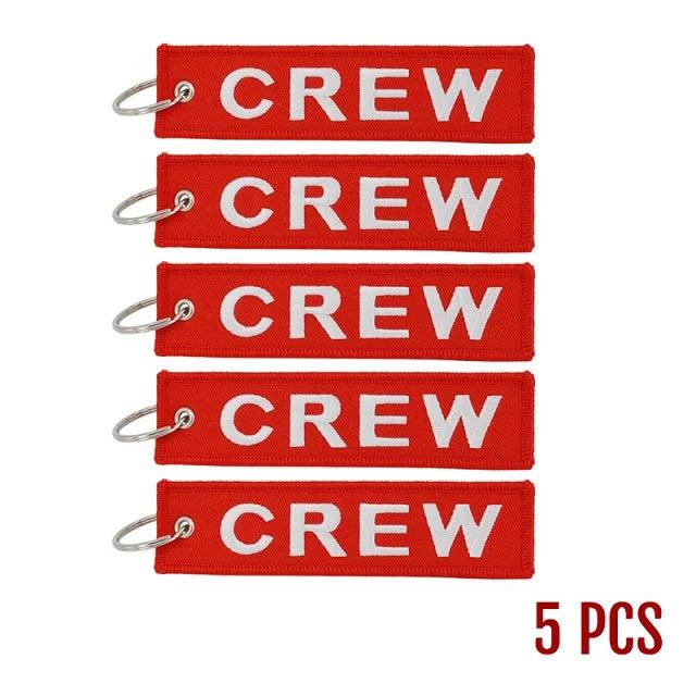 5pcs Remove Before Flight Car Keychains Red Embroidery Aviation Keyring