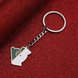 Stainless Steel Algeria Map Pendant Keychain Algerian Jewelry