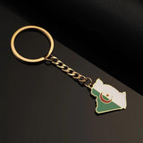 Stainless Steel Algeria Map Pendant Keychain Algerian Jewelry