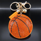 Basketball Keychain Rhinestone Souvenir Key Chain Car Bag Accessories K7364S05