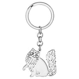 Weveni Stainless Steel Gold-plated Ragdoll Cat Keychain