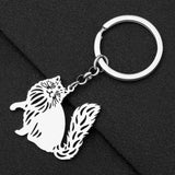 Weveni Stainless Steel Gold-plated Ragdoll Cat Keychain