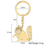 Weveni Stainless Steel Gold-plated Ragdoll Cat Keychain