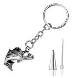 Fish Cremation Urn Keychain Keepsake Stainless Steel Memorial Ashes Keyring