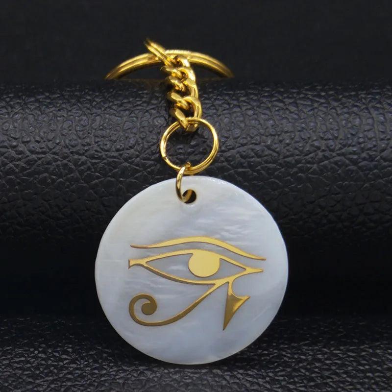 Horus Eye Stainless Steel Keyring for Women K77679S07