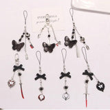Goth Charm Pendant Key Chain Punk Butterfly Bat Heart Keyring