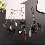 Goth Charm Pendant Key Chain Punk Butterfly Bat Heart Keyring