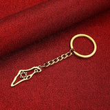 Stainless Steel Map Pendant Necklace Keychain Women Silver Jewelry