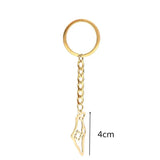 Stainless Steel Map Pendant Necklace Keychain Women Silver Jewelry