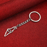 Stainless Steel Map Pendant Necklace Keychain Women Silver Jewelry