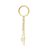 Stainless Steel Map Pendant Necklace Keychain Women Silver Jewelry