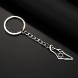 Stainless Steel Map Pendant Necklace Keychain Women Silver Jewelry