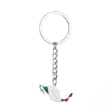 Mexico Map Flag Keychain Colored Stainless Steel Jewelry