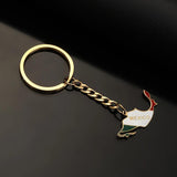 Mexico Map Flag Keychain Colored Stainless Steel Jewelry