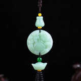 Jade Gourd Guan Yin Maitreya Car Pendant