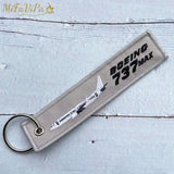 Boeing 737 Keychain Phone Strap Grey Aviation Key Chains for Men
