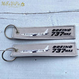 Boeing 737 Keychain Phone Strap Grey Aviation Key Chains for Men