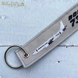 Boeing 737 Keychain Phone Strap Grey Aviation Key Chains for Men
