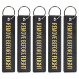 5 PCS Woven Remove Before Flight Keychains for Aviation Key Tag Label