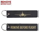 5 PCS Woven Remove Before Flight Keychains for Aviation Key Tag Label