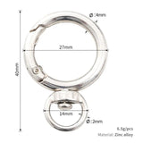 10pcs Zinc Alloy Rotatable Spring Ring Fittings for Keys, Bag Chains