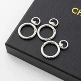 10pcs Zinc Alloy Rotatable Spring Ring Fittings for Keys, Bag Chains
