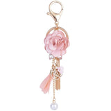 Flower Key Chain Tassel Keychain Car Key Ring Bag Charm Pendant