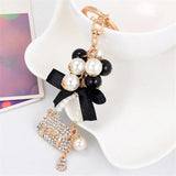 Pearl Handbag Keychain Bag Charm Car Key chain Pendant
