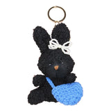 Adorable Rabbit Toy Keychain Curly Hair Bunnys Keyring Stylish Couple Key Rings