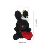 Adorable Rabbit Toy Keychain Curly Hair Bunnys Keyring Stylish Couple Key Rings