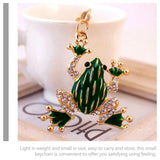 2pcs Frog Key Chain Rhinestone Key Ring Car Key Chain Backpack Charms