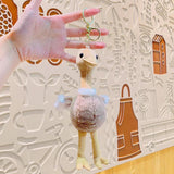 Ostrich Key Chain Cartoon Soft Stuffed Animal Keychain Couple Car Bag Pendant