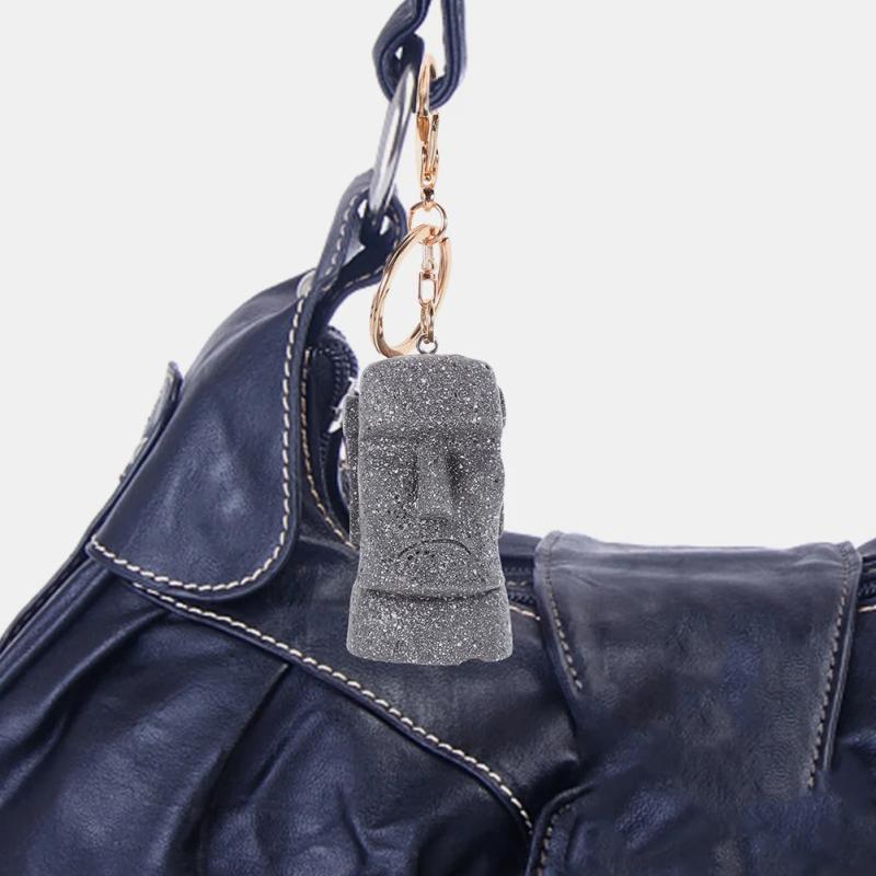 2 Pcs Stone Statue Keychain Wallet Metal Chains for Men Women