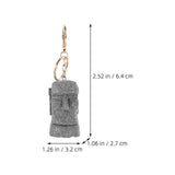 2 Pcs Stone Statue Keychain Wallet Metal Chains for Men Women