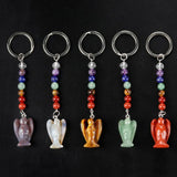 7 Chakra Angel Key Chain Reiki Healing Crystal Energy Beads Keyring