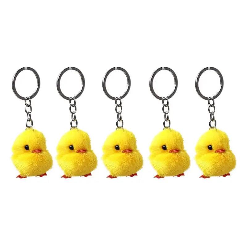 Yellow Duck Keychain Soft Chick for Key Ring