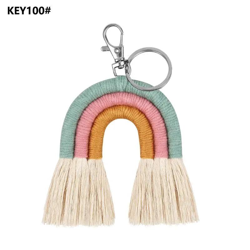 Colorful Macrame Bag Charm Keychain