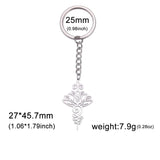 Lotus Flower Key Chain Stainless Steel Pendant Symbolizes Life & Prosperity