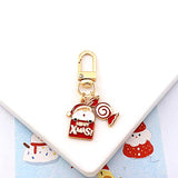 Enamel Christmas Keychains Xmas Tree Santa Snowflake Keyrings