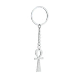 Stainless Steel Ankh Eye Pendant Keychain African Amulet Jewelry