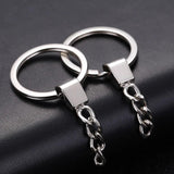 10pcs Polished Silver 30mm Keyring Split Ring Short Chain Key Ring