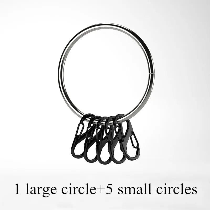 Composite Keyring with 10 Small 8-Shaped Buckle Keychains