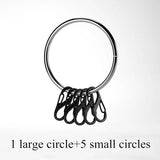 Composite Keyring with 10 Small 8-Shaped Buckle Keychains