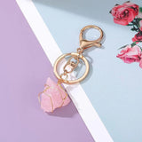 Raw Stone Crystal Keychain Amethyst Rose Quartz Healing Crystals