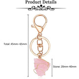Raw Stone Crystal Keychain Amethyst Rose Quartz Healing Crystals