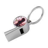 1Pcs Sublimation Blank Metal Whistle Key Ring Custom DIY Keychains
