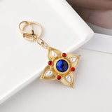 Vintage Rhinestone & Pearls Keychain Bag Charm Pendant Car Keyring