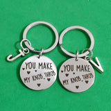 Stainless Steel Couples Key Holder You My Knob Throb Gift