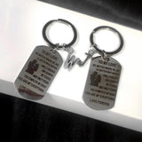 Stainless Tag Keychain TO MY LOVE NO MATTER WHERE Keyring