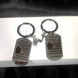 Stainless Tag Keychain TO MY LOVE NO MATTER WHERE Keyring